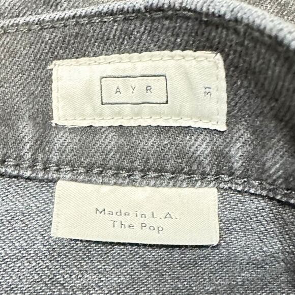 AYR The Pop Straight Ankle Jeans Raw Hem Date Night Black Women 31 - Picture 3 of 7